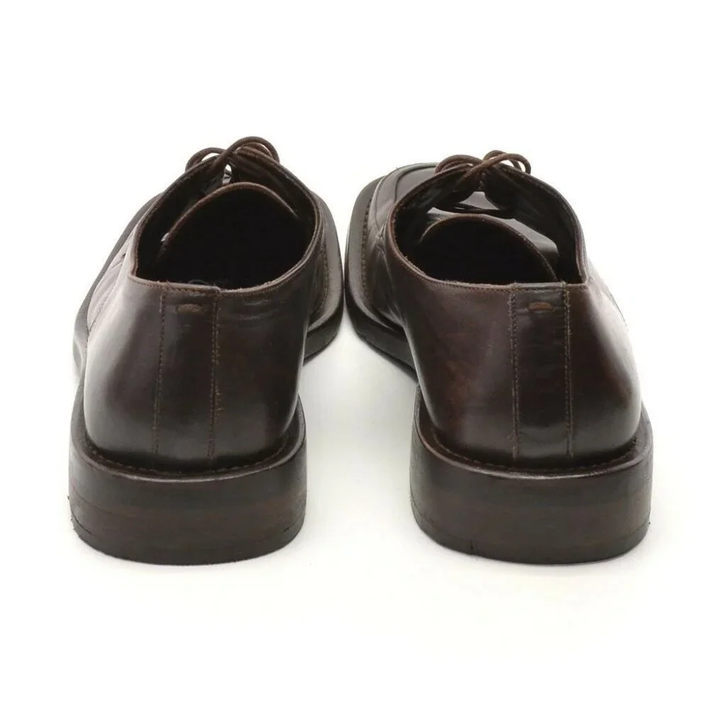 Men Via Spiga Brown Leather Blucher Oxfords 10 M